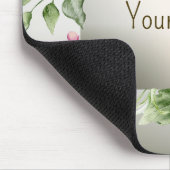 Monogram Watercolor Pink Floral Frame Shiny Bronze Mousepad (Ecke)