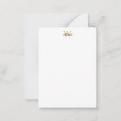 Monogram Watercolor Rose Gold Blume Floral Mitteilungskarte (Vorderseite)