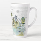Monogram Watercolor Rustic Forest Mountain Cabin Milchtasse (Rechts)