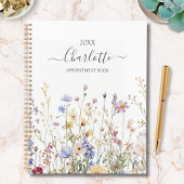 Monogram Watercolor Rustic Pretty Wildflower Field Planer