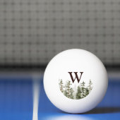 Monogram Watercolor Rustikaler Grünwald Tischtennisball (Netto)