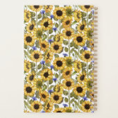 Monogram Watercolor Sonnenblume Individuell Planer (Rückseite)