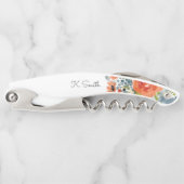 Monogram Watercolor Spring Flowers Kellnermesser (Vorderseite)