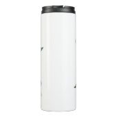 Monogram Watercolor Tropical Green Leaves Thermosbecher (Rückseite)