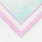 Monogram Watercolor Türkise Ombre Pink Rosa Rose Fleecedecke (Ecke)