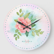 Monogram Watercolor Türkise Ombre Pink Rosa Rose