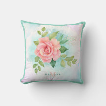 Monogram Watercolor Türkise Ombre Pink Rosa Rose