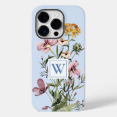 Monogram Watercolor Wildblume Bouquet #1 Case-Mate iPhone Hülle (Rückseite)