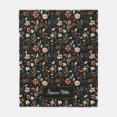 Monogram Watercolor Wildflower Floral Botanical Fleecedecke (Vorderseite)