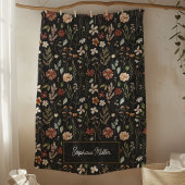 Monogram Watercolor Wildflower Floral Botanical Fleecedecke