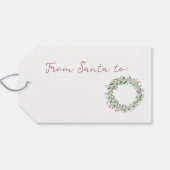 Monogram Watercolor Wreath Weihnachtsmarken Geschenkanhänger (Rückseite Horizontal)