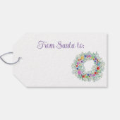 Monogram Watercolor Wreath Weihnachtsmarken Geschenkanhänger (Rückseite Horizontal)