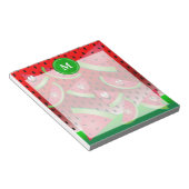 Monogram Watermelon Funny Faces Notizblock (angewinkelt)