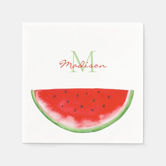 Monogram Watermelon Serviette (Vorderseite)