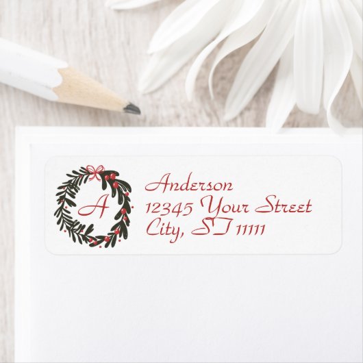 Monogram Wath Christmas-Rücksendeadresse (Insitu)