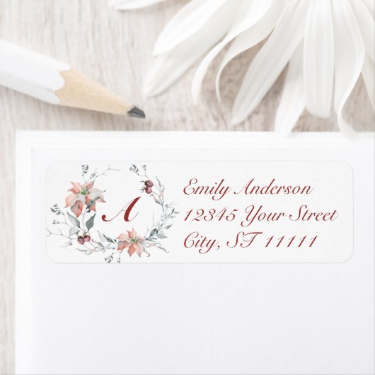 Monogram Wath Christmas-Rücksendeadresse (Insitu)