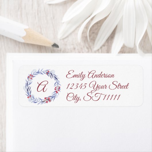 Monogram Wath Christmas-Rücksendeadresse (Insitu)