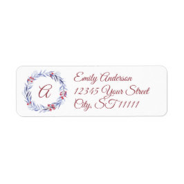 Monogram Wath Christmas-Rücksendeadresse