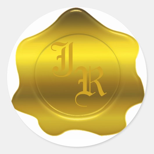 Monogram Wax Siegel Wedding Stickers (Vorderseite)