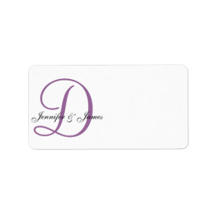Monogram Wedding Address Labels Lila Adressaufkleber