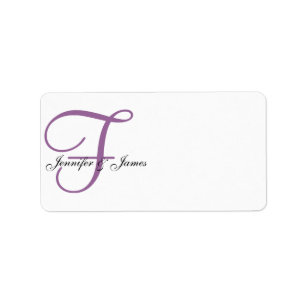Monogram Wedding Address Labels Lila Adressaufkleber