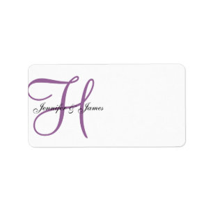 Monogram Wedding Address Labels Lila Adressaufkleber