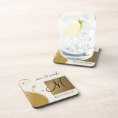Monogram Wedding Anniversary Gift Cork Coaster Set Getränkeuntersetzer (Rechte Seite)
