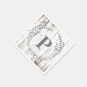 Monogram Wedding aus Weißholz Serviette (Ecke)