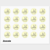 Monogram Wedding Bride Datum Cream Sticker (Blatt)