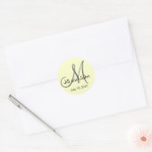 Monogram Wedding Bride Datum Cream Sticker (Umschlag)