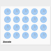 Monogram Wedding Bride Groom Date Aqua Sticker (Blatt)