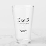Monogram Wedding Bridesman Geschenk Personalisiert Glas<br><div class="desc">Monogramm personalisiertes Hochzeitspint Glas Geschenk für Bridesmen.</div>