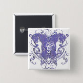 Monogram Wedding Button Lions Wirbel 4 Heads (Vorne & Hinten)