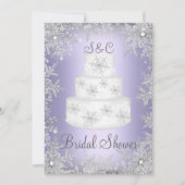 Monogram Wedding Cake Lila Brautparty Einladung (Vorderseite)