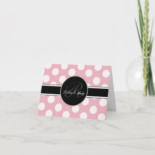 Monogram Wedding Cards Polka Dot