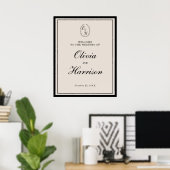 Monogram Wedding Classic Welcome Sign Poster (Heimbüro)