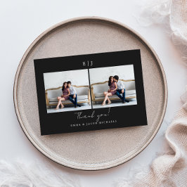Monogram Wedding Danke Foto Black and White