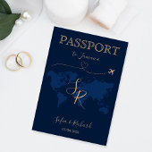 Monogram Wedding Destination Passport Weltkarte Einladung
