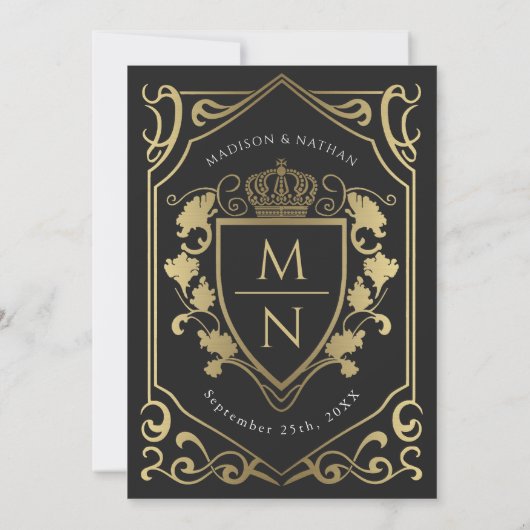 Monogram Wedding Einladung (Rückseite)