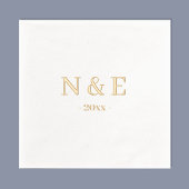 Monogram Wedding Elegant Minimal Stilvoll Gold Servietten Mit Folie