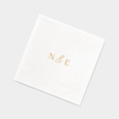 Monogram Wedding Elegant Modernes Minimales Gold Servietten Mit Folie (Links)