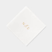 Monogram Wedding Elegant Modernes Minimales Gold Servietten Mit Folie (Rechts)