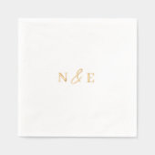 Monogram Wedding Elegant Modernes Minimales Gold Servietten Mit Folie (Vorderseite)