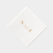 Monogram Wedding Elegant Modernes Script Gold Servietten Mit Folie (Rechts)
