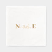 Monogram Wedding Elegant Modernes Script Gold Servietten Mit Folie (Vorderseite)