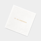 Monogram Wedding Elegant Simple Minimalistisch Gol Servietten Mit Folie (Links)
