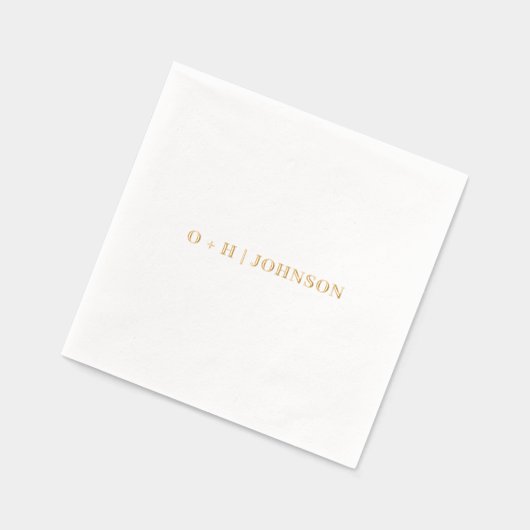 Monogram Wedding Elegant Simple Minimalistisch Gol Servietten Mit Folie (Links)