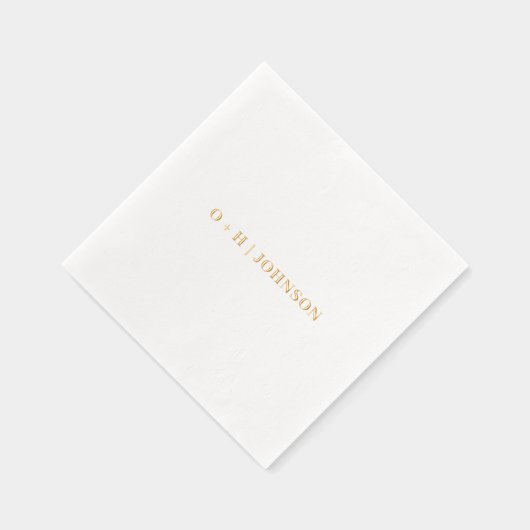 Monogram Wedding Elegant Simple Minimalistisch Gol Servietten Mit Folie (Rechts)
