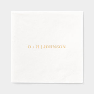 Monogram Wedding Elegant Simple Minimalistisch Gol Servietten Mit Folie