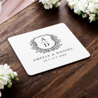 Monogram Wedding Floral Wappen Elegant